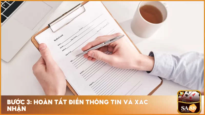 Đăng Ký Sa88 3 Kiểm tra và xác nhận thông tin chính xác trước khi hoàn tất đăng ký Sa88.